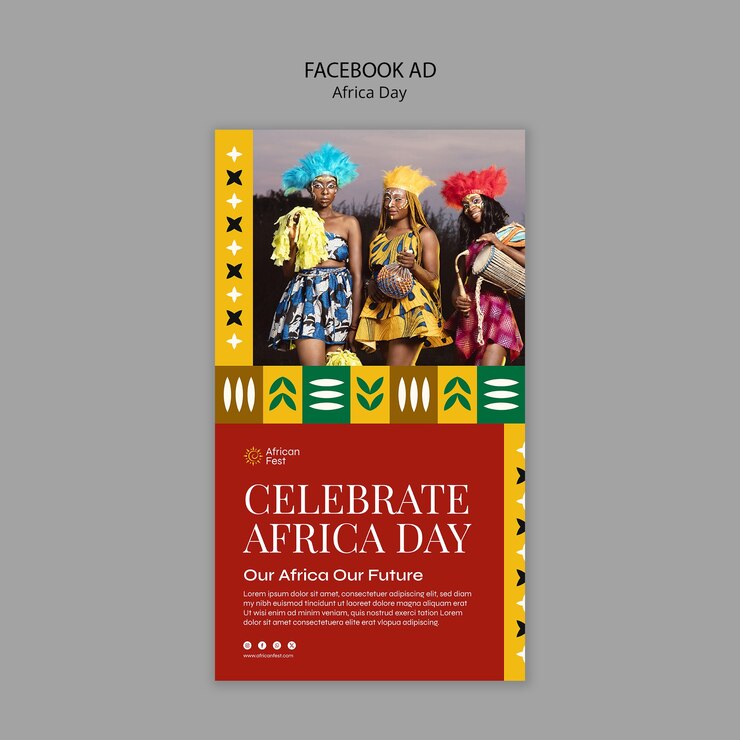 PSD gratuito plantilla de facebook para la celebración del día de áfrica