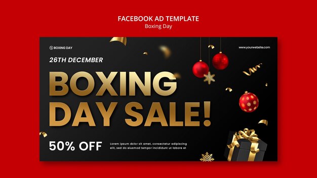 Plantilla de facebook de celebración del día del boxeo
