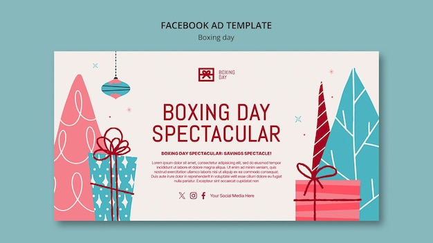 PSD gratuito plantilla de facebook de celebración del día del boxeo