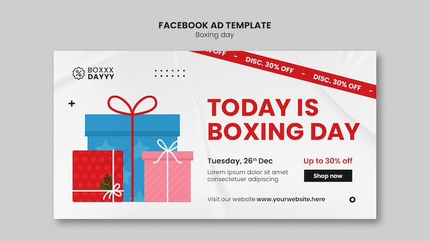 PSD gratuito plantilla de facebook de celebración del día del boxeo