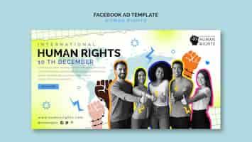 PSD gratuito plantilla de facebook de celebración del día de los derechos humanos