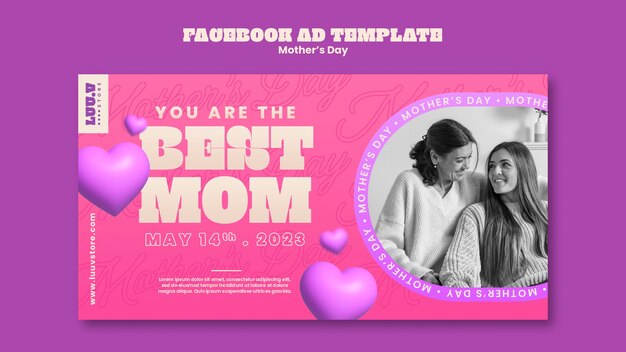 PSD gratuito plantilla de facebook de celebración del día de la madre realista