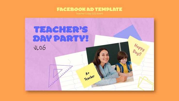 PSD gratuito plantilla de facebook de celebración del día del maestro