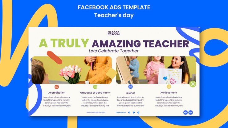 PSD gratuito plantilla de facebook de celebración del día del maestro