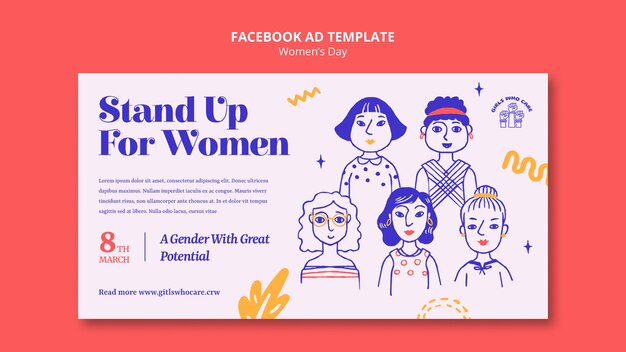 Plantilla de facebook de celebración del día de la mujer