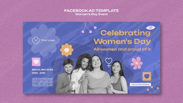 PSD gratuito plantilla de facebook de celebración del día de la mujer