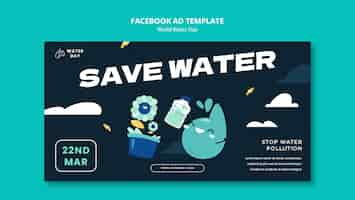 PSD gratuito plantilla de facebook para la celebración del día mundial del agua