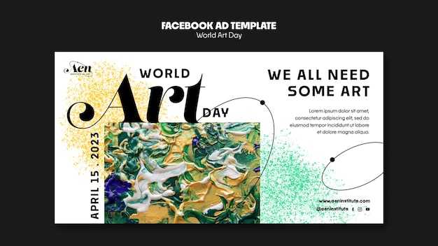 Plantilla de facebook de celebración del día mundial del arte