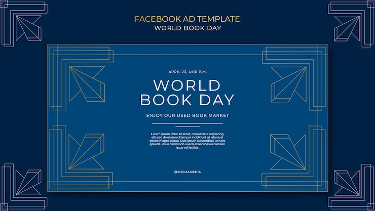 PSD gratuito plantilla de facebook de celebración del día mundial del libro