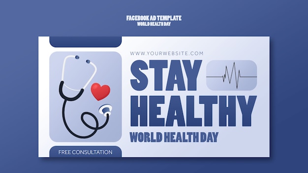 Plantilla de facebook de celebración del día mundial de la salud