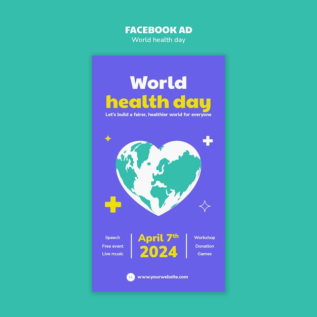 Plantilla de Facebook para la celebración del Día Mundial de la Salud