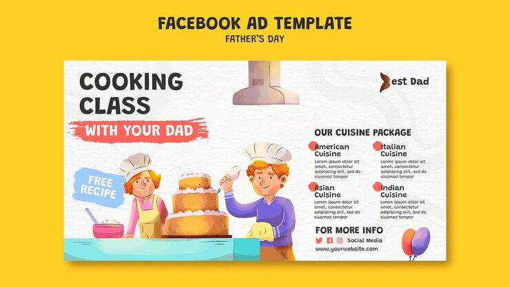 PSD gratuito plantilla de facebook de celebración del día del padre