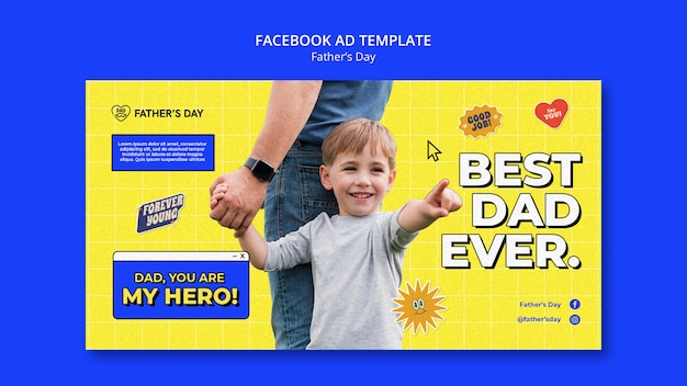 PSD gratuito plantilla de facebook de celebración del día del padre