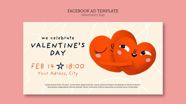 Plantilla de facebook de celebración del día de san valentín