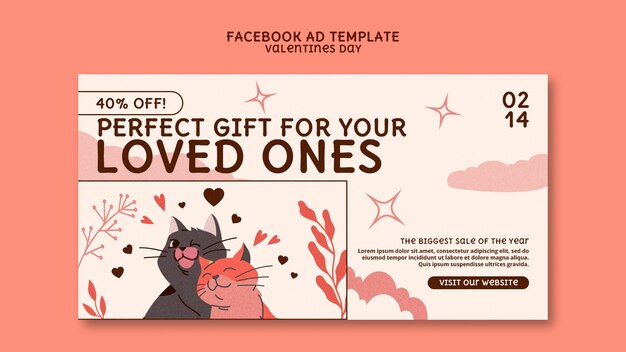 Plantilla de Facebook para la celebración del Día de San Valentín