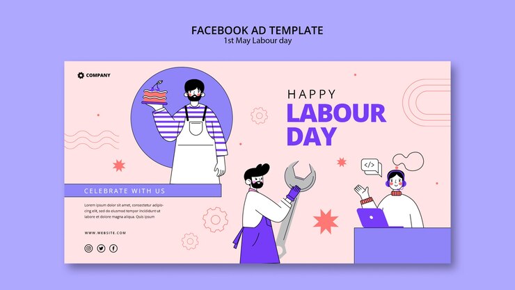 PSD gratuito plantilla de facebook de celebración del día del trabajo