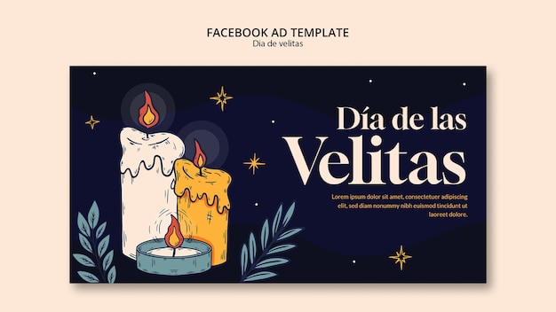 PSD gratuito plantilla de facebook de celebración del día de las velitas