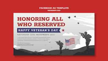 PSD gratuito plantilla de facebook de celebración del día de los veteranos