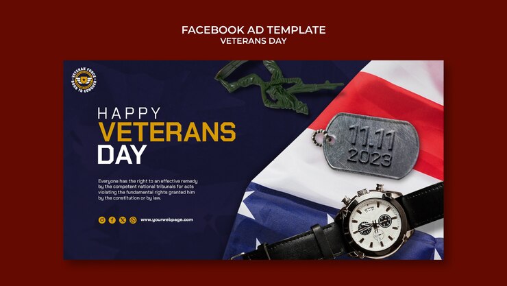 PSD gratuito plantilla de facebook de celebración del día de los veteranos