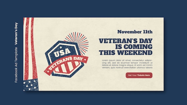 PSD gratuito plantilla de facebook de celebración del día de los veteranos