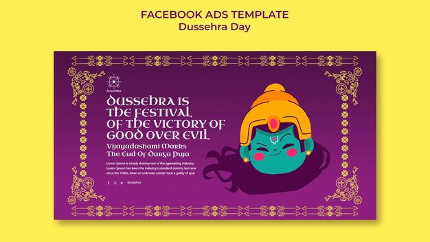 PSD gratuito plantilla de facebook de celebración de dussehra