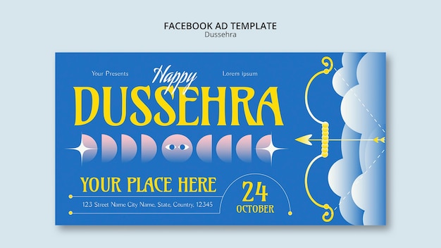 PSD gratuito plantilla de facebook de celebración de dussehra