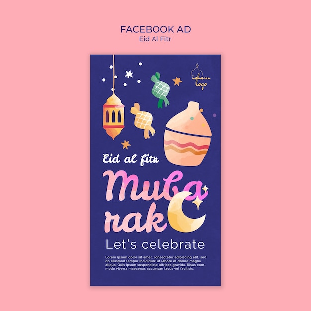 plantilla de facebook para la celebración del Eid al fitr