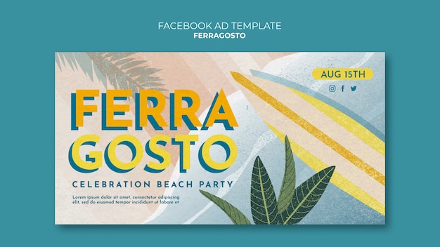 PSD gratuito plantilla de facebook de celebración de ferragosto