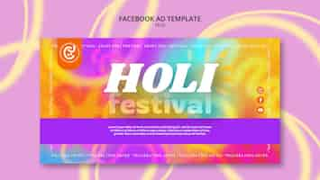 PSD gratuito plantilla de facebook de celebración del festival holi