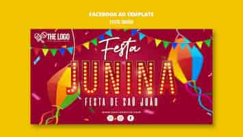 PSD gratuito plantilla de facebook de celebración de festividades juninas