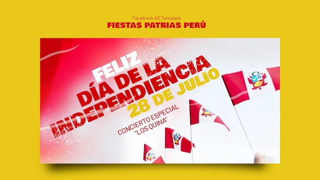 PSD gratuito plantilla de facebook de celebración de fiestas patrias perú