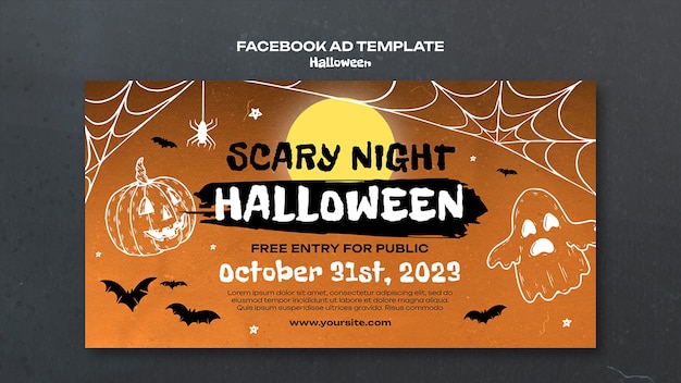 PSD gratuito plantilla de facebook de celebración de halloween