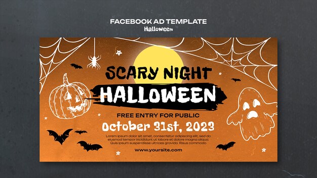 Plantilla de facebook de celebración de halloween