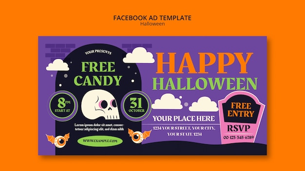 Plantilla de facebook para la celebración de halloween