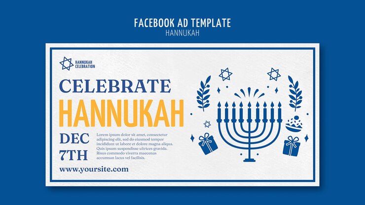 PSD gratuito plantilla de facebook de celebración de hanukkah
