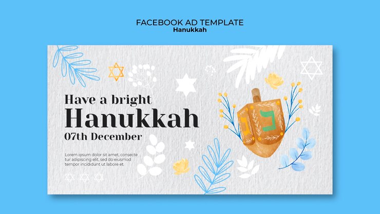 PSD gratuito plantilla de facebook de celebración de hanukkah