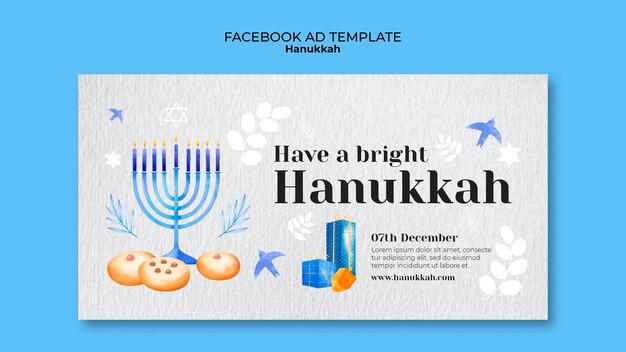 Plantilla de facebook de celebración de hanukkah
