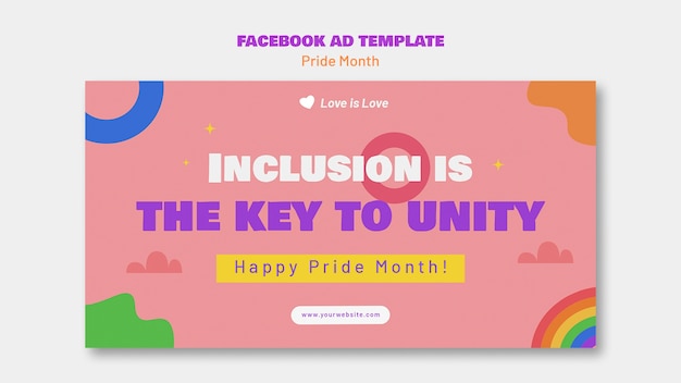 Plantilla de facebook de celebración del mes del orgullo