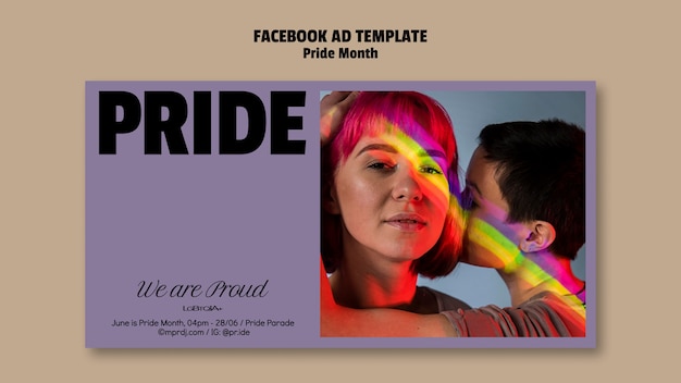 PSD gratuito plantilla de facebook de celebración del mes del orgullo