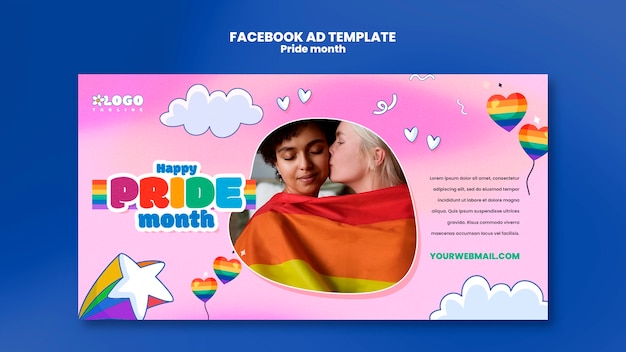 PSD gratuito plantilla de facebook de celebración del mes del orgullo