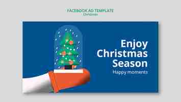 PSD gratuito plantilla de facebook de celebración de navidad dibujada a mano