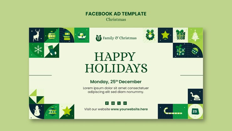 PSD gratuito plantilla de facebook de celebración navideña