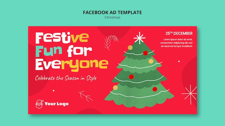 PSD gratuito plantilla de facebook de celebración navideña