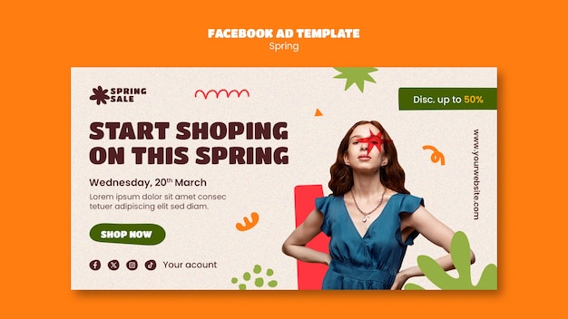 Plantilla de facebook para la celebración de la primavera