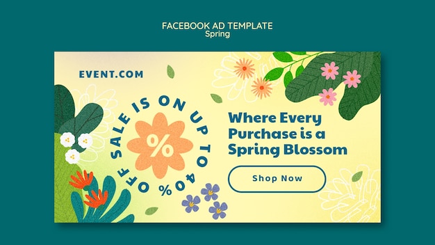 PSD gratuito plantilla de facebook para la celebración de la primavera