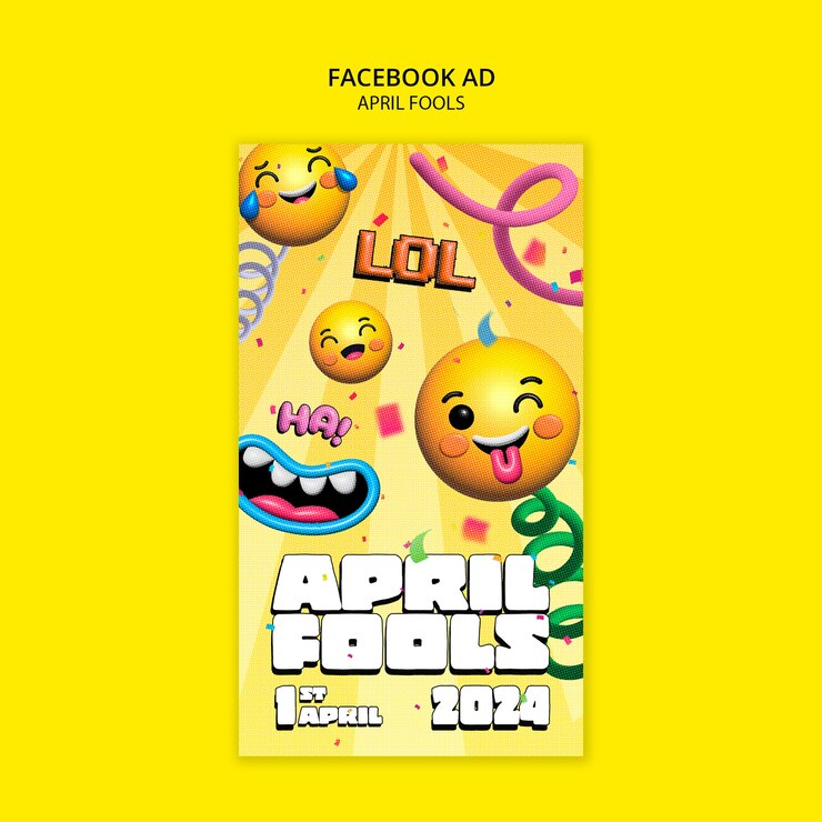 PSD gratuito plantilla de facebook para la celebración del primer de abril