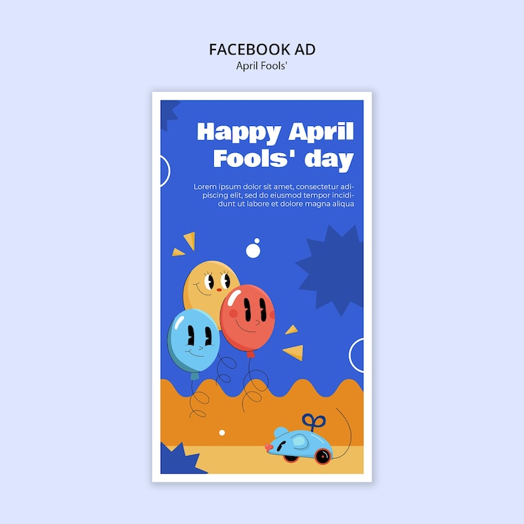 PSD gratuito plantilla de facebook para la celebración del primer de abril