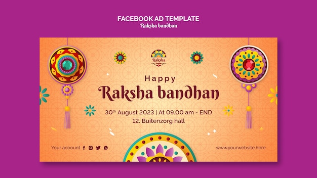 Plantilla de facebook de celebración de raksha bandhan