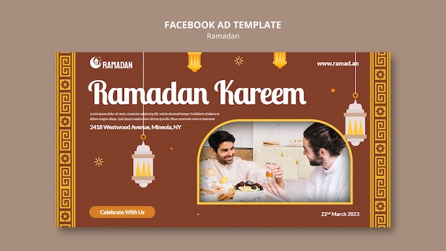 PSD gratuito plantilla de facebook de celebración de ramadán