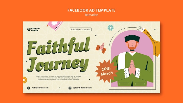 PSD gratuito plantilla de facebook para la celebración del ramadán
